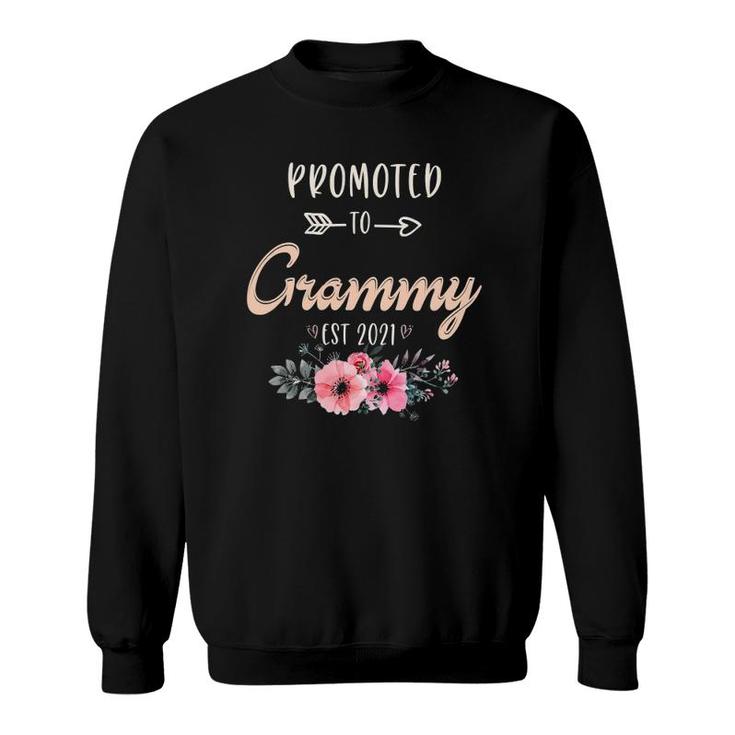 Promoted To Grammy Est 2021 Cute New Grandmother Gift Sweatshirt