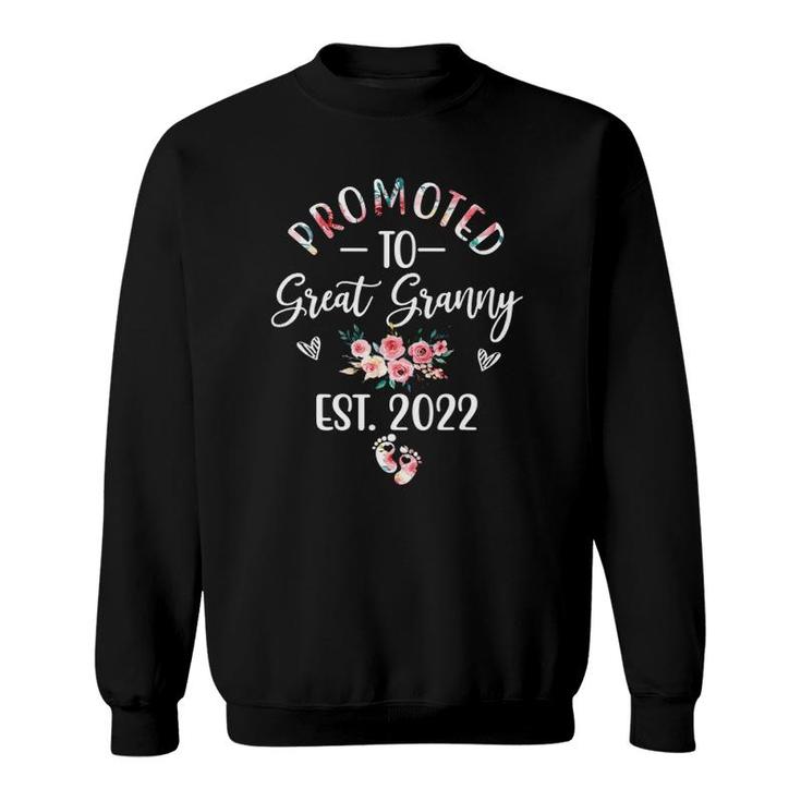 Promoted To Great Granny Est 2022 Funny Floral Sweatshirt