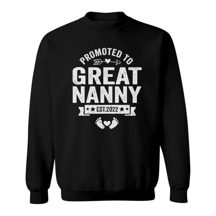 Promoted To Great Nanny Est 2022 Mother's Day Christmas Sweatshirt