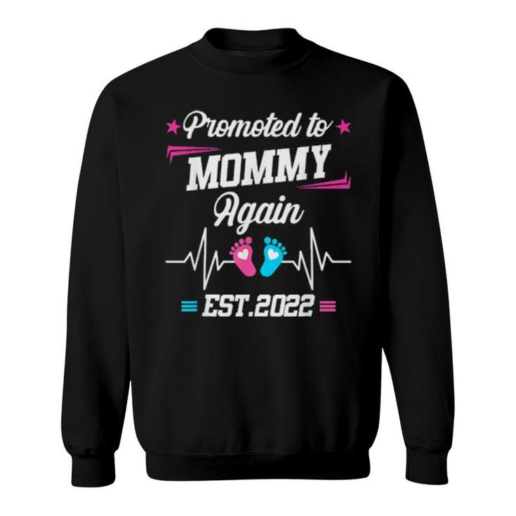 Promoted To Mommy Again Est 2022 Pregnancy Announcement Sweatshirt