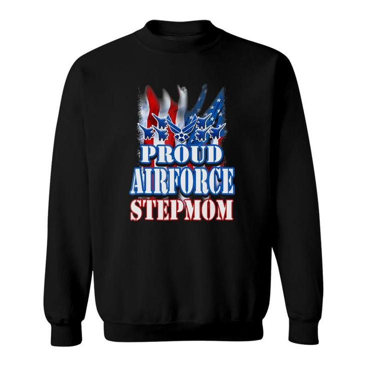 Proud Air Force Stepmom  Usa Flag Mothers Day Sweatshirt