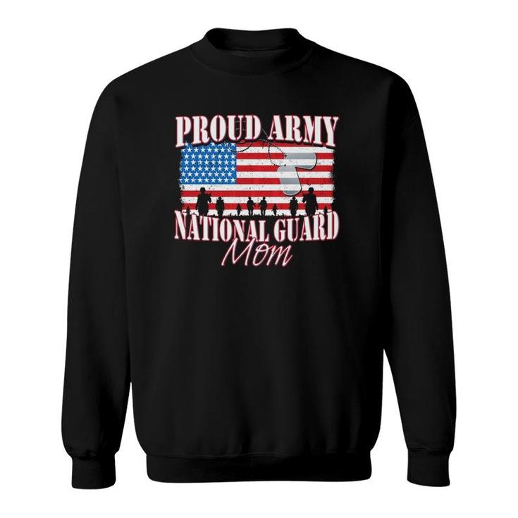 Proud Army National Guard Mom Dog Tag Flag  Mothers Day Sweatshirt