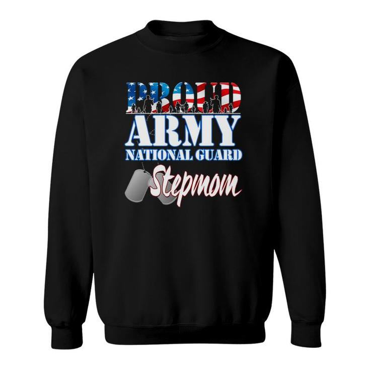 Proud Army National Guard Stepmom Dog Tag Flag Women Sweatshirt