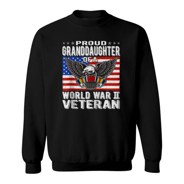 Proud Granddaughter Of A World War 2 Veteran Ww2 Family Gift Zip Sweatshirt