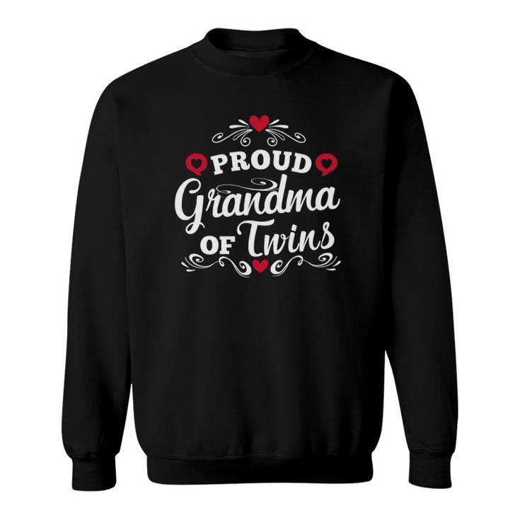 Proud Grandma Of Twins Grandmother Announcement Gift Sweatshirt