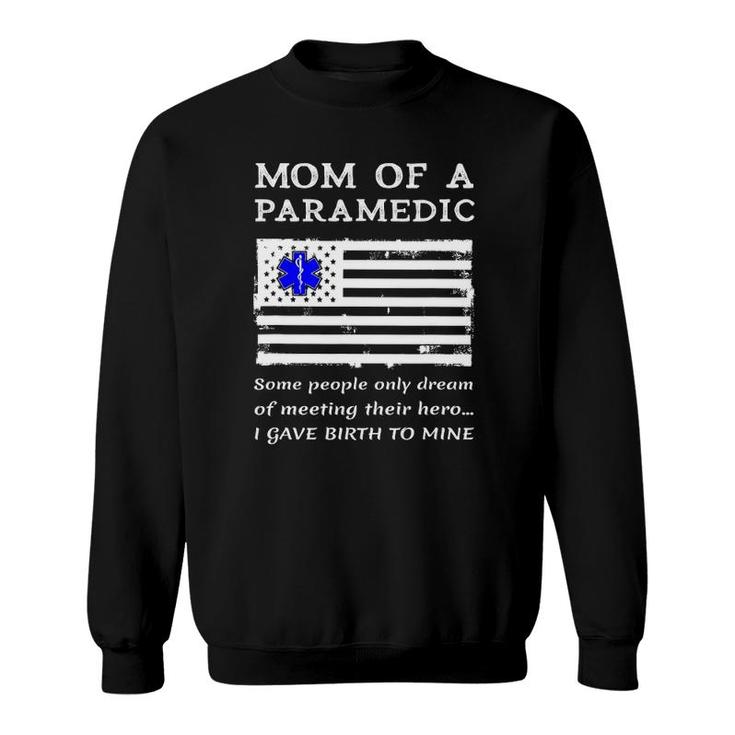 Proud Paramedic Mom Mother Usa American Flag Medical Symbol Sweatshirt