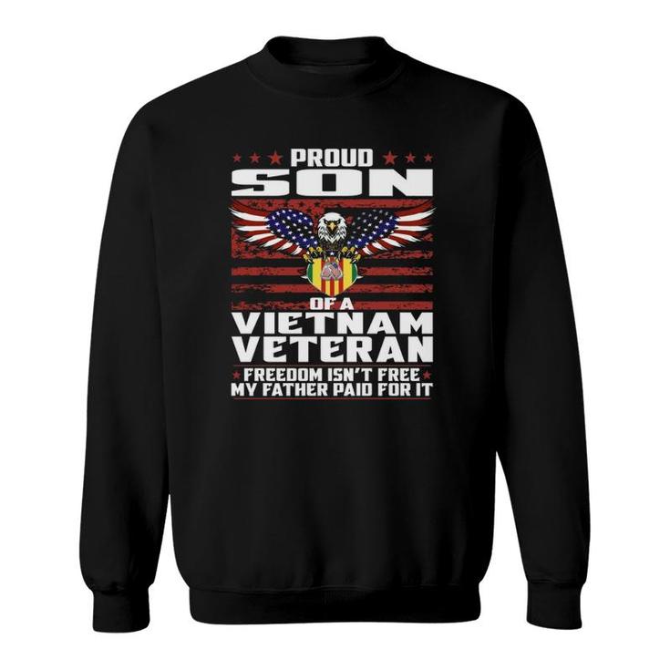 Proud Son Of A Vietnam Veteran Ribbon Military Family Gift  Sweatshirt
