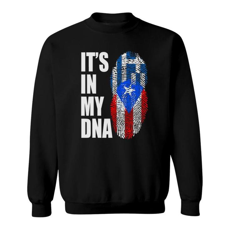 Puerto Rican And Greek Mix Dna Flag Heritage Sweatshirt