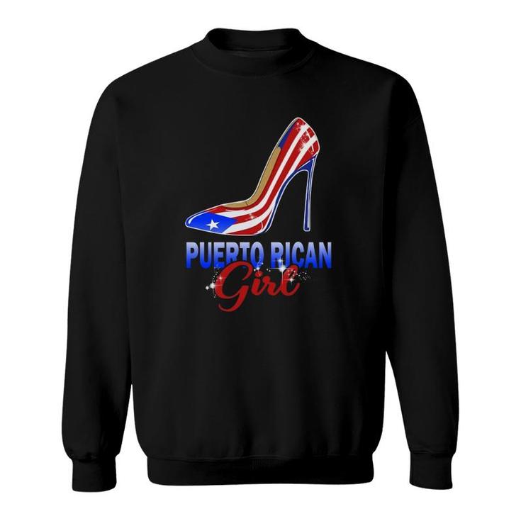 Puerto Rican Flag High Heels Girl Puerto Rico Sweatshirt