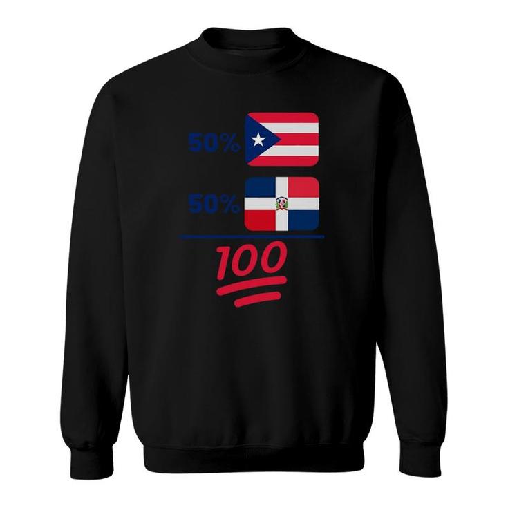 Puerto Rican Plus Dominican Heritage Nationality Flag Sweatshirt