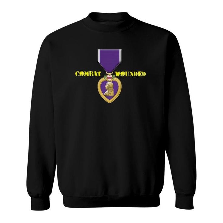 Purple Heart Combat Veteran  Veterans Day Sweatshirt