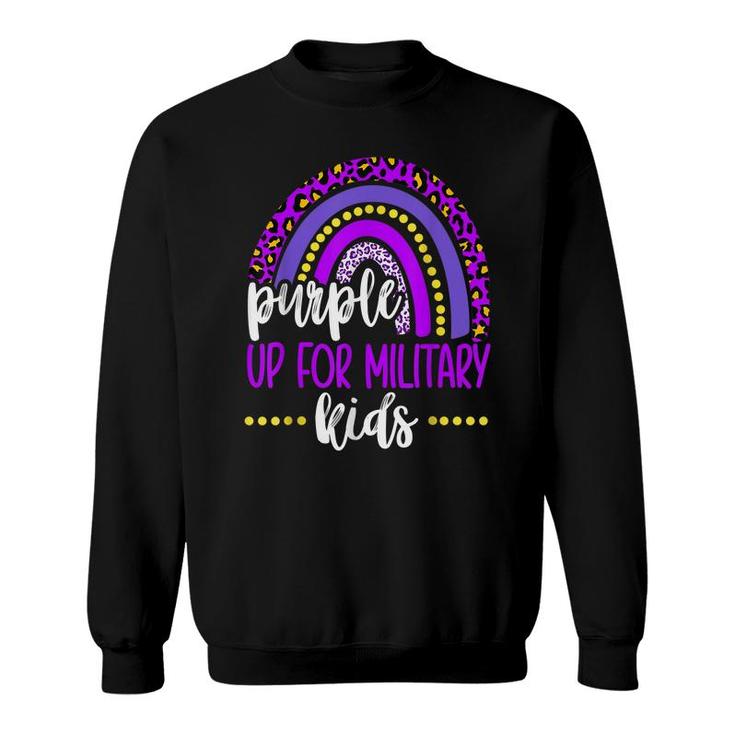 Purple Up For Military Kids  Rainbow Military Child Month  Sweatshirt