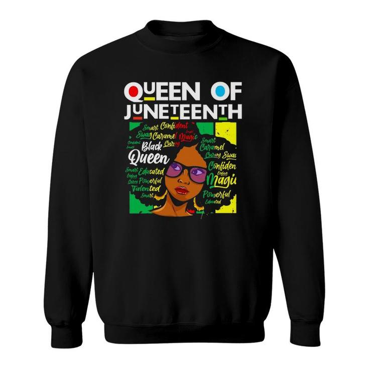Queen Of Juneteenth Black Girl Magic Melanin Women Girls Sweatshirt