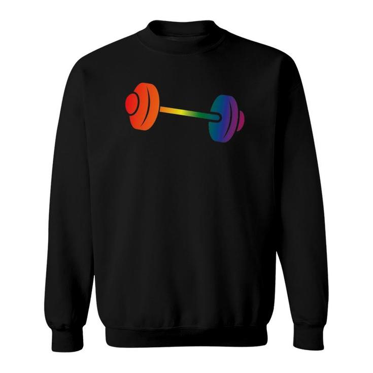 Rainbow Dumbbell Gift For Gay Gym Owners And Lgbtq Fitness Sweatshirt