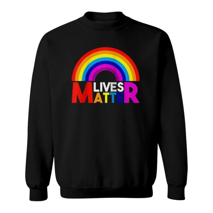 Rainbow Lives Matter Lgbt Raglan Baseball Tee Sweatshirt