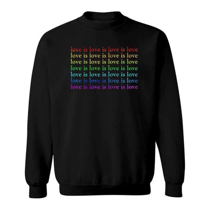 Rainbow Pride Love Is Love Raglan Baseball Tee Sweatshirt