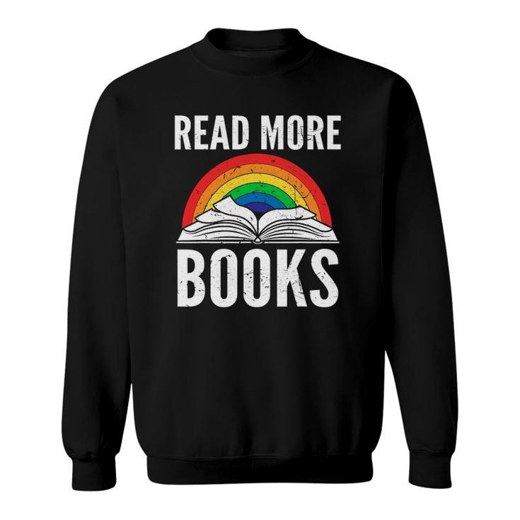 Read More Books Reading Vintage Retro Rainbow Sweatshirt