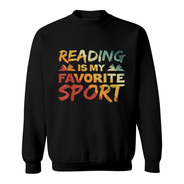 Reading Is My Favorite Sport Vintage Retro Book  Sweatshirt