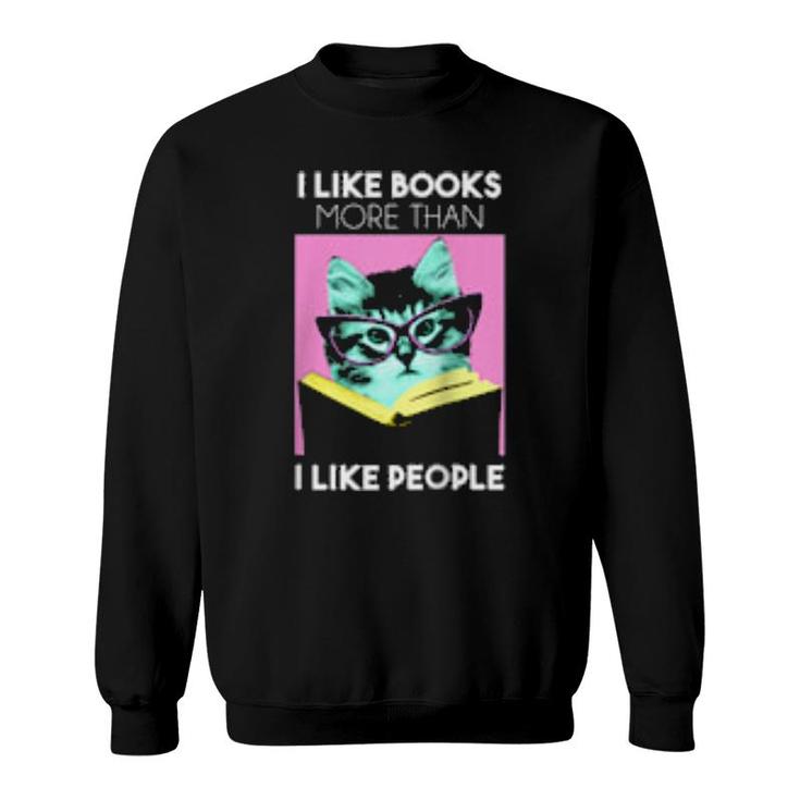 Reading Kitty I Like Books  Sweatshirt