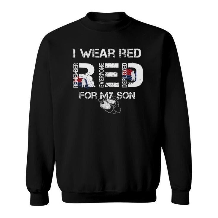 Red Friday Military Mom Design Women's I Wear Red For My Son  Sweatshirt