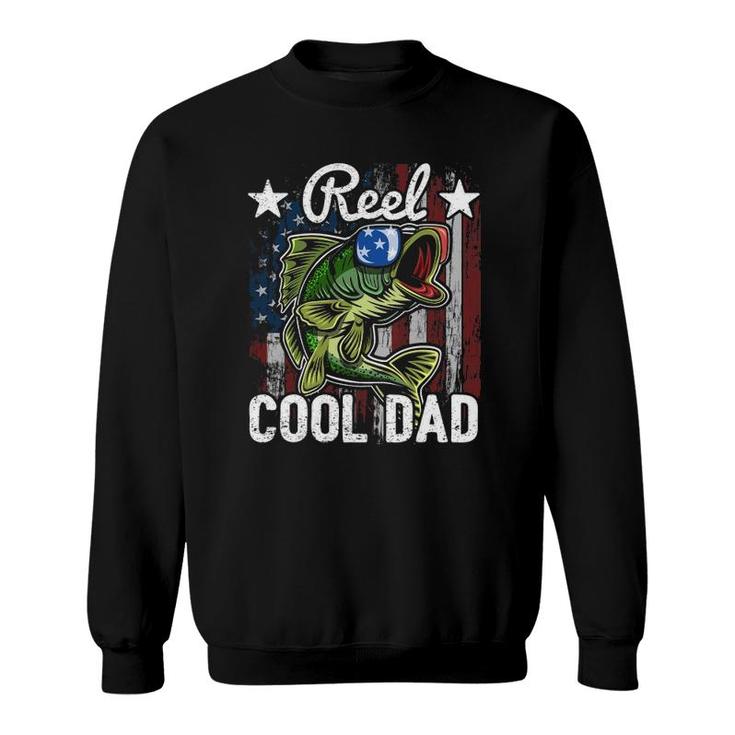 Reel Cool Dad Fishing American Flag Father's Day Gif Sweatshirt