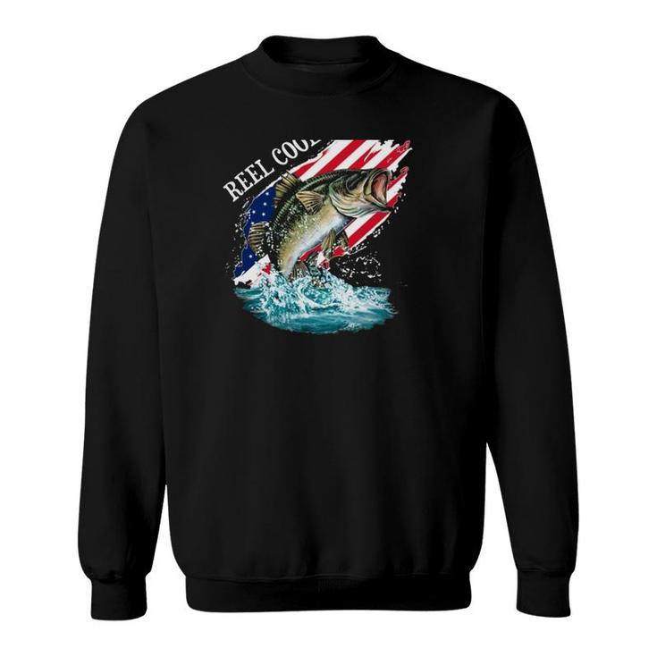 Reel Cool Papa American Flag Fishing Father's Day Gifts Sweatshirt