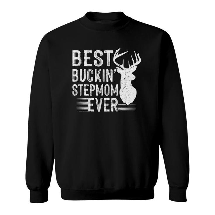 Retro Best Buckin Stepmom Ever Deer Hunters Mother's Day Gift Sweatshirt