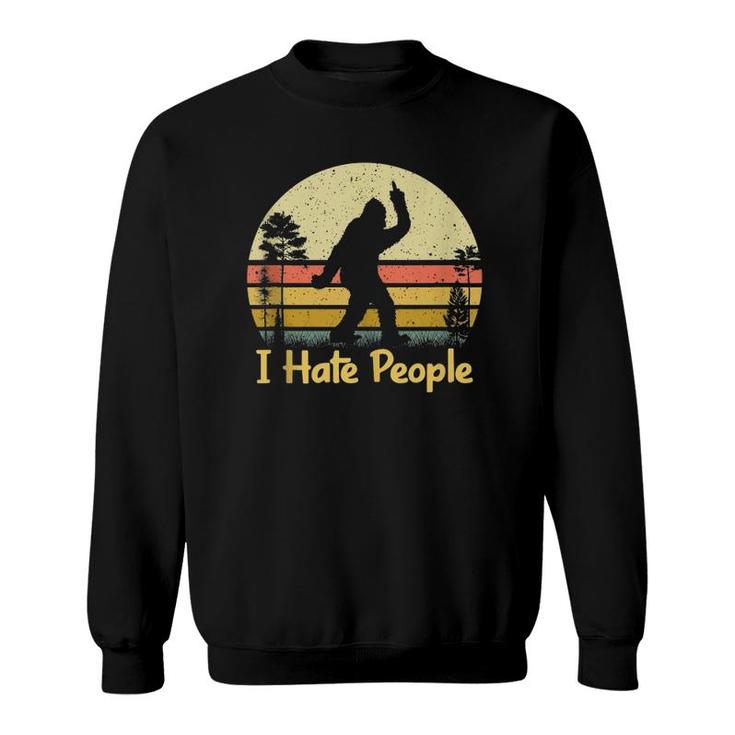 Bigfoot Middle Finger I Hate People Sweatshirt Mazezy