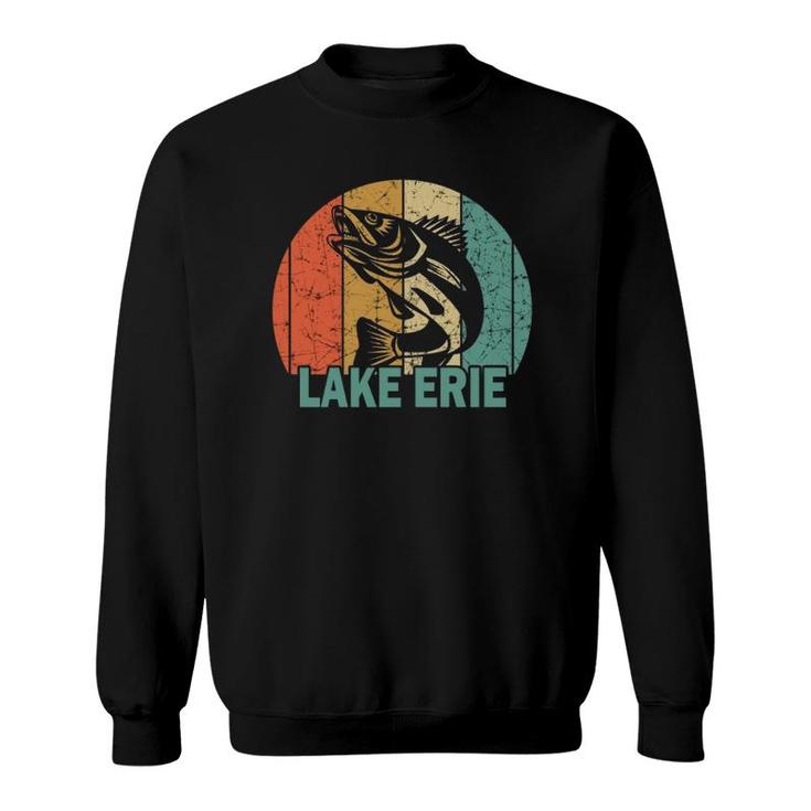 Retro Lake Erie Walleye Fishing Souvenir Sweatshirt