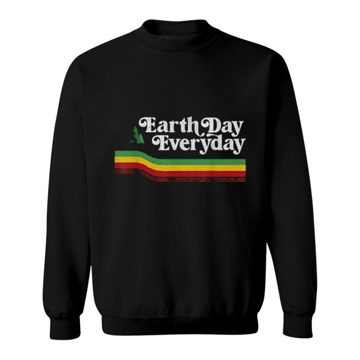 Retro Vintage Earth Day Everyday Rainbow Pine Tree Earth Day  Sweatshirt