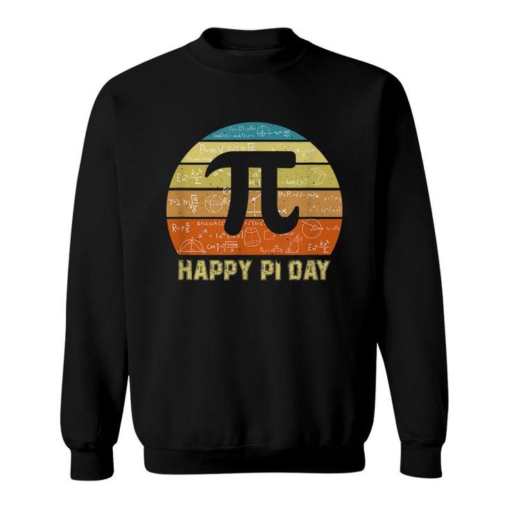 Retro Vintage Happy Pi Day Math Teacher Students Kids 314  Sweatshirt
