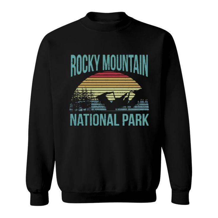 Retro Vintage National Park Rocky Mountain National Park Sweatshirt