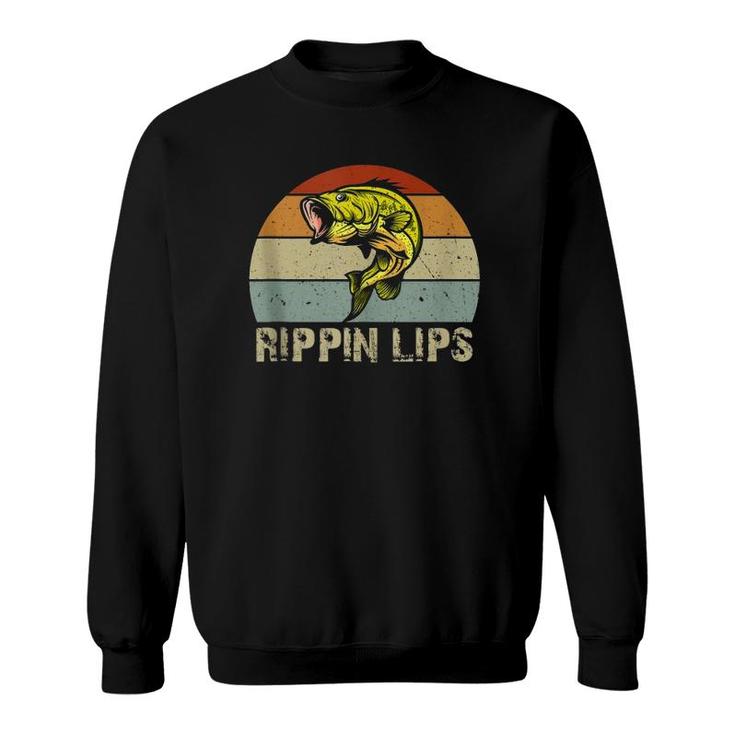 Rippin Lips Bass Fishing Gifts For Dad Father's Day  Sweatshirt