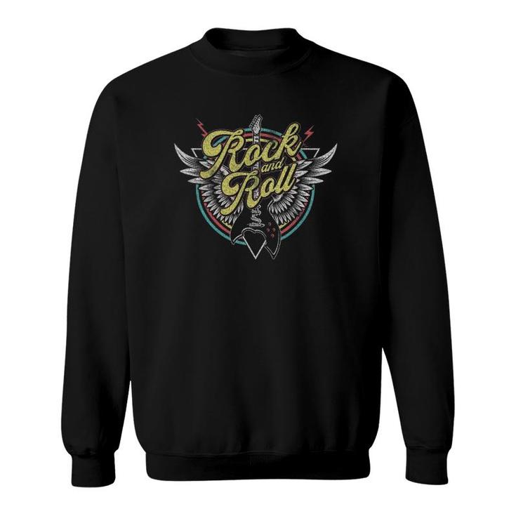 Rock & Roll Guitar Wings Music School Of Rock Classic Retro Sweatshirt