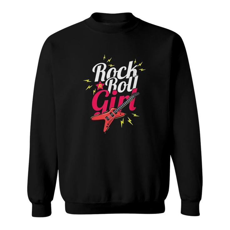 Rock N Roll Girl Guitarist Bassist Musician Rocker Gift Sweatshirt