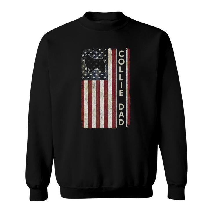 Rough Collie Dad 4Th July American Flag Father's Day Sweatshirt