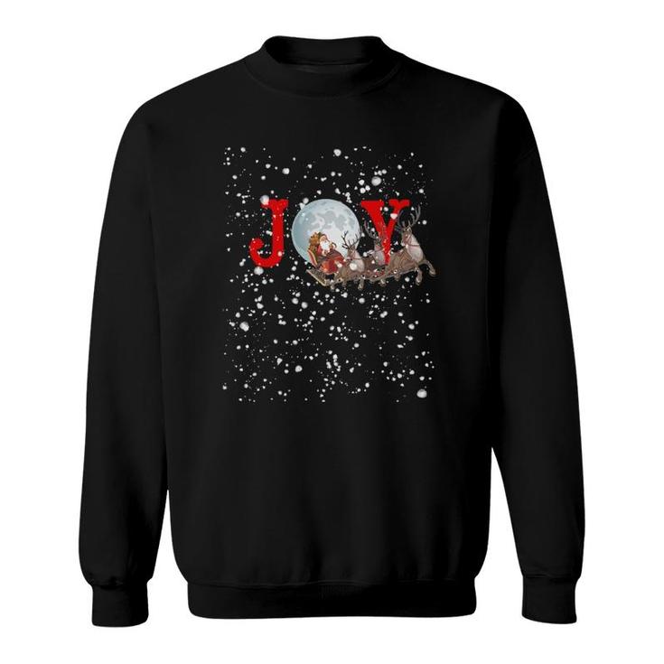 Santa And Sleigh Bring Joy On A Snowy Christmas Eve Holiday Sweatshirt
