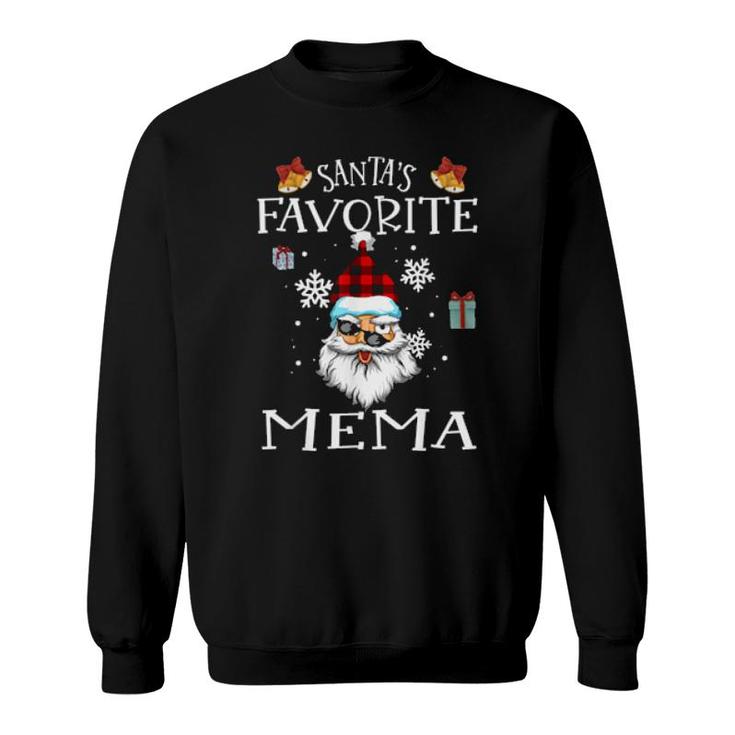Santa's Favorite Mema Christmas Matching Family Pajama  Sweatshirt