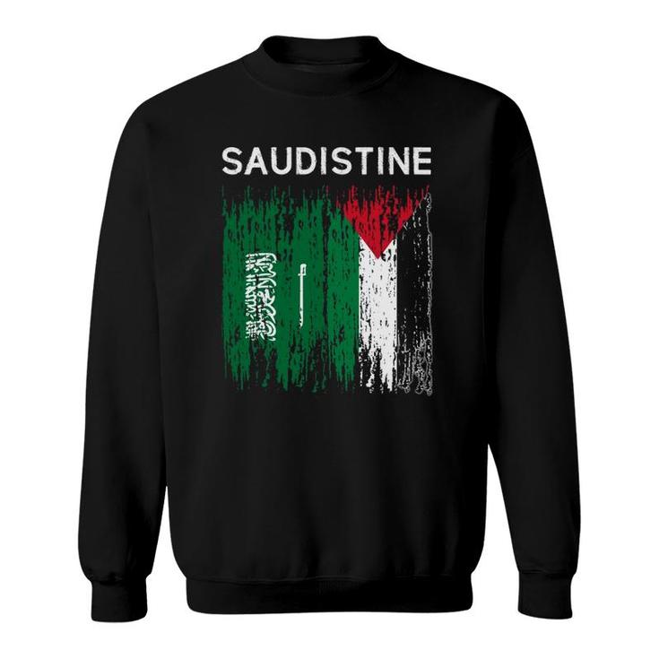 Saudi And Palestinian Flag Saudi Arabia And Palestine Unity Sweatshirt