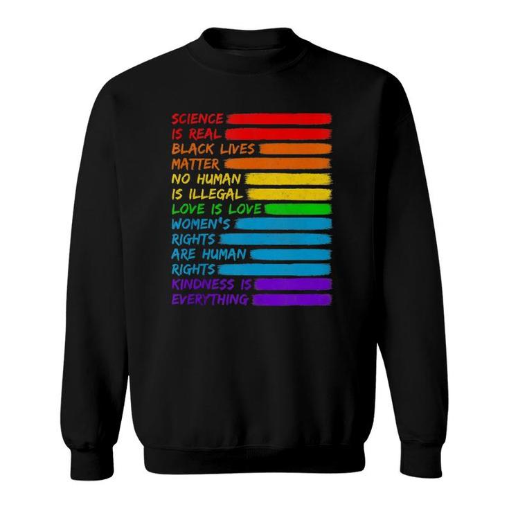 Science Is Real Black Lives Matter  Lgbt Rainbow Flag  Sweatshirt