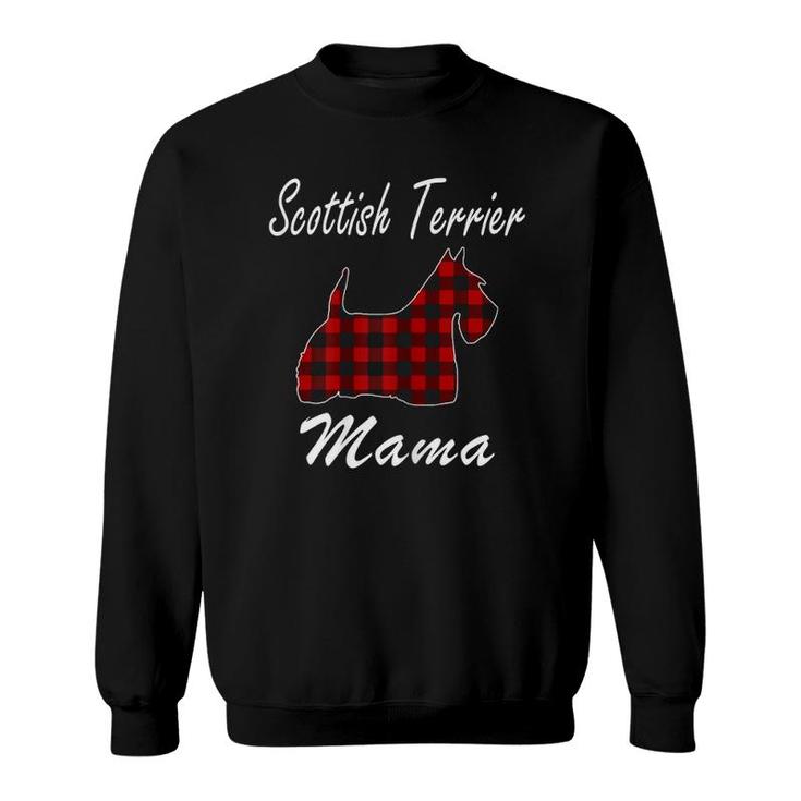Scottish Terrier Gift, Scottish Terrier Mama Plaid Sweatshirt