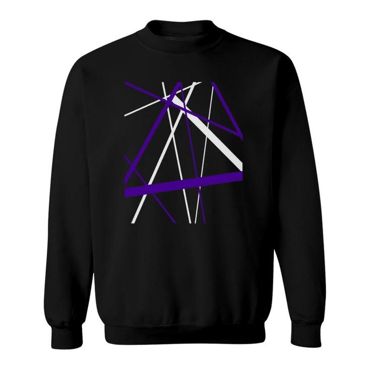 Seamless Abstract White And Lilac Strips Pattern Sweatshirt