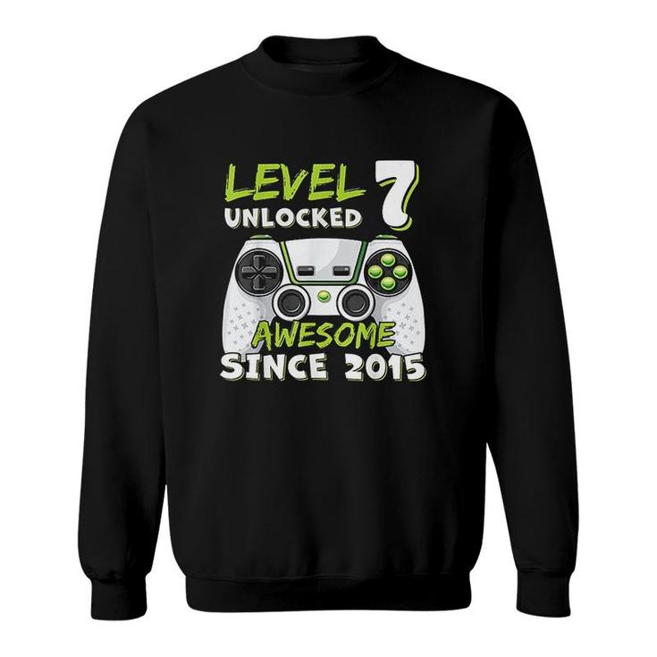 Seven 7yr BDay Son Boy Funny Gamer 7th 7 Years Old Birthday  Sweatshirt