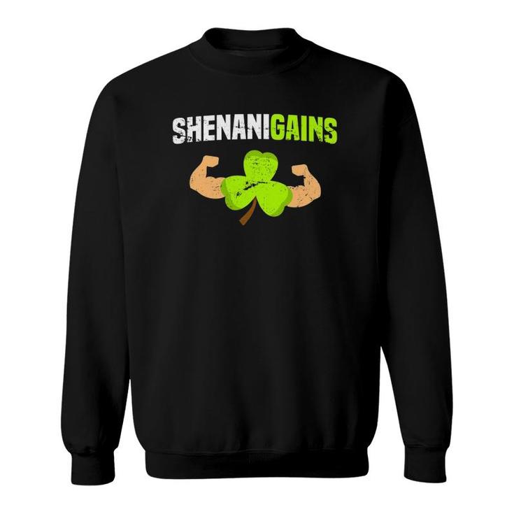 Shenanigains St Patrick's Day Workout Gym Gains Lift Sweatshirt