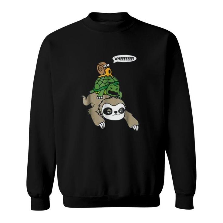 Sloth Turtle Snail Funny Sweatshirt