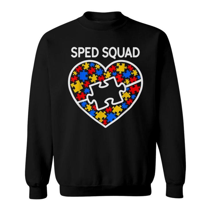 Sped Special Education Sped Squad Heart Sweatshirt