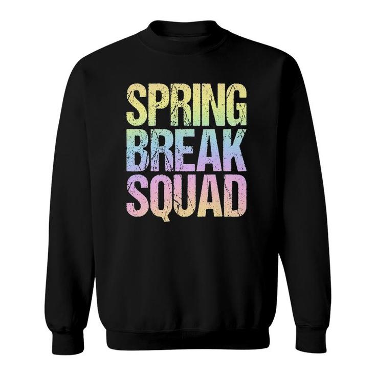 Spring Break Squad Pastel Rainbow Vintage Graphic Sweatshirt