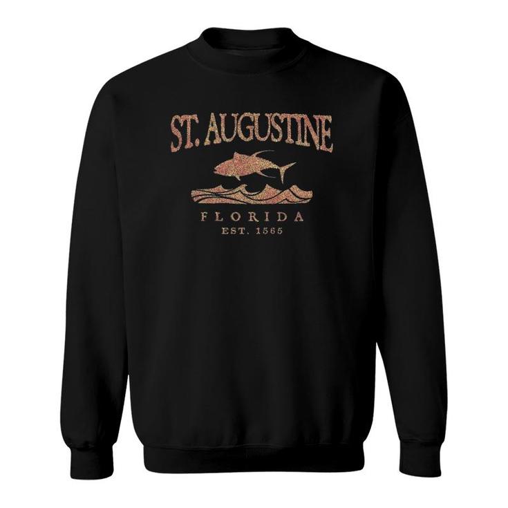 St Augustine, Fl, Yellowfin Tuna Over Waves Sweatshirt