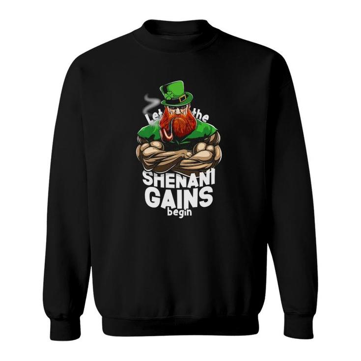 St Patrick's Day Jacked Leprechaun Time To Make Gains Sweatshirt