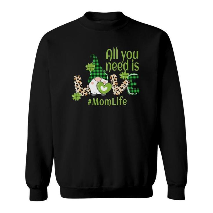 St Patricks Day Mom Life Mama Mother Cute Irish Gnome Love Sweatshirt